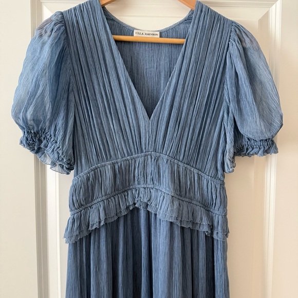 Ulla Johnson Elodie Silk Midi Dress in Slate - Picture 6 of 12